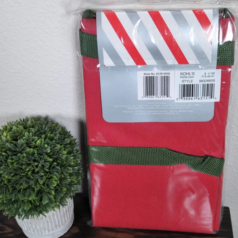 Whitmor Christmas Red Gift Wrap Organizer‎ Holds 12 Large Rolls 8.74x40.25in
